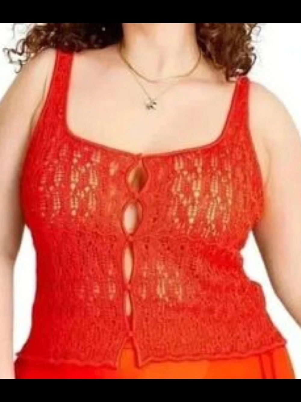 Women’s Crochet Keyhole Tank Top - Sleeveless Knit Cami